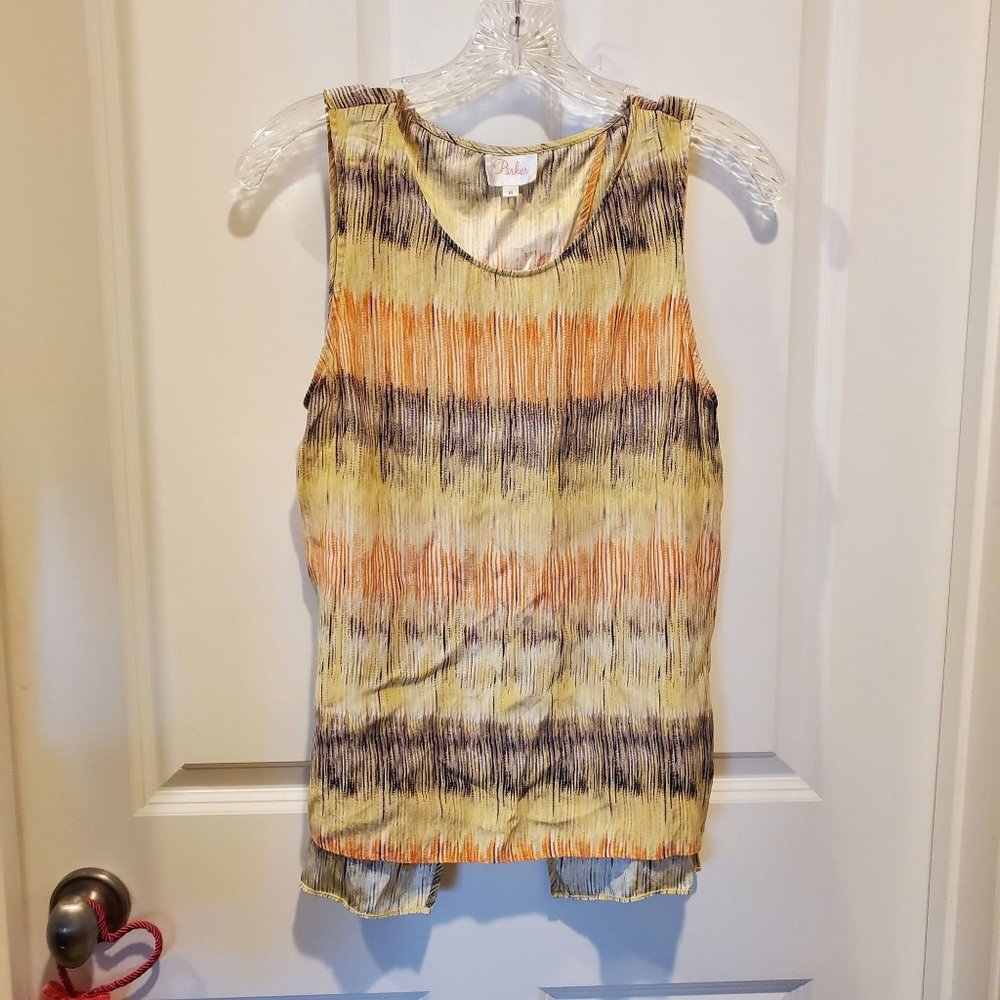 Parker 100% SILK open back tank top, very good condition, size M.